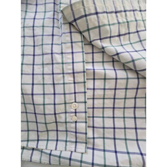 Faconnable XL Blue Green Plaid Shirt 100% Cotton Designer Albert Goldberg - Picture 9 of 9